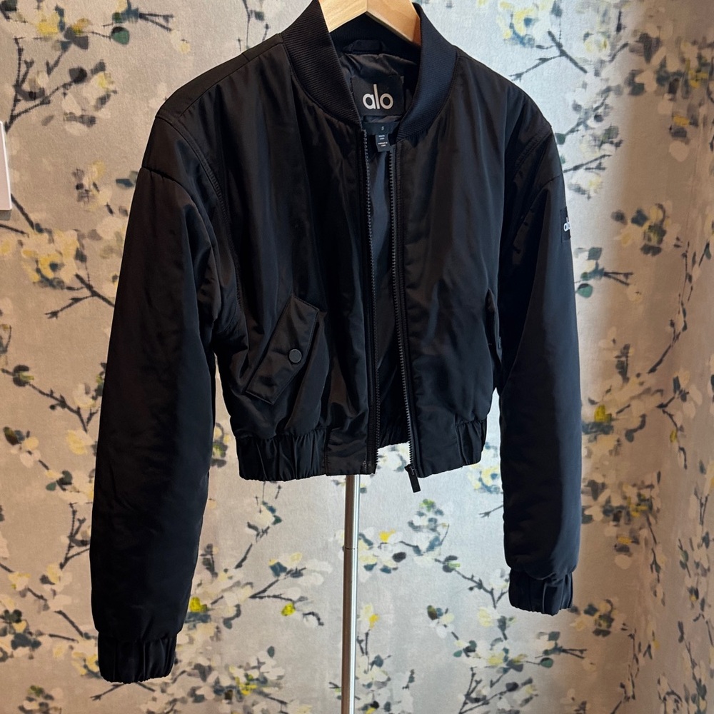 ALO Yoga Classic Black Bomber Jacket